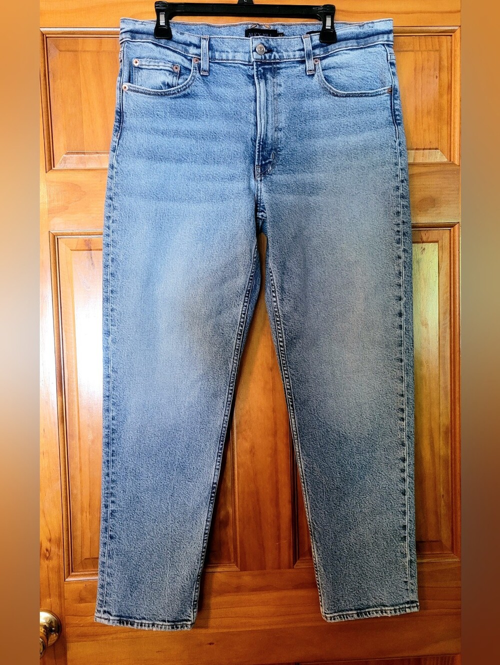 $215 ALEX MILL Amber Women's Cotton Blue Mid Rise Straight Denim Jeans 32 USA